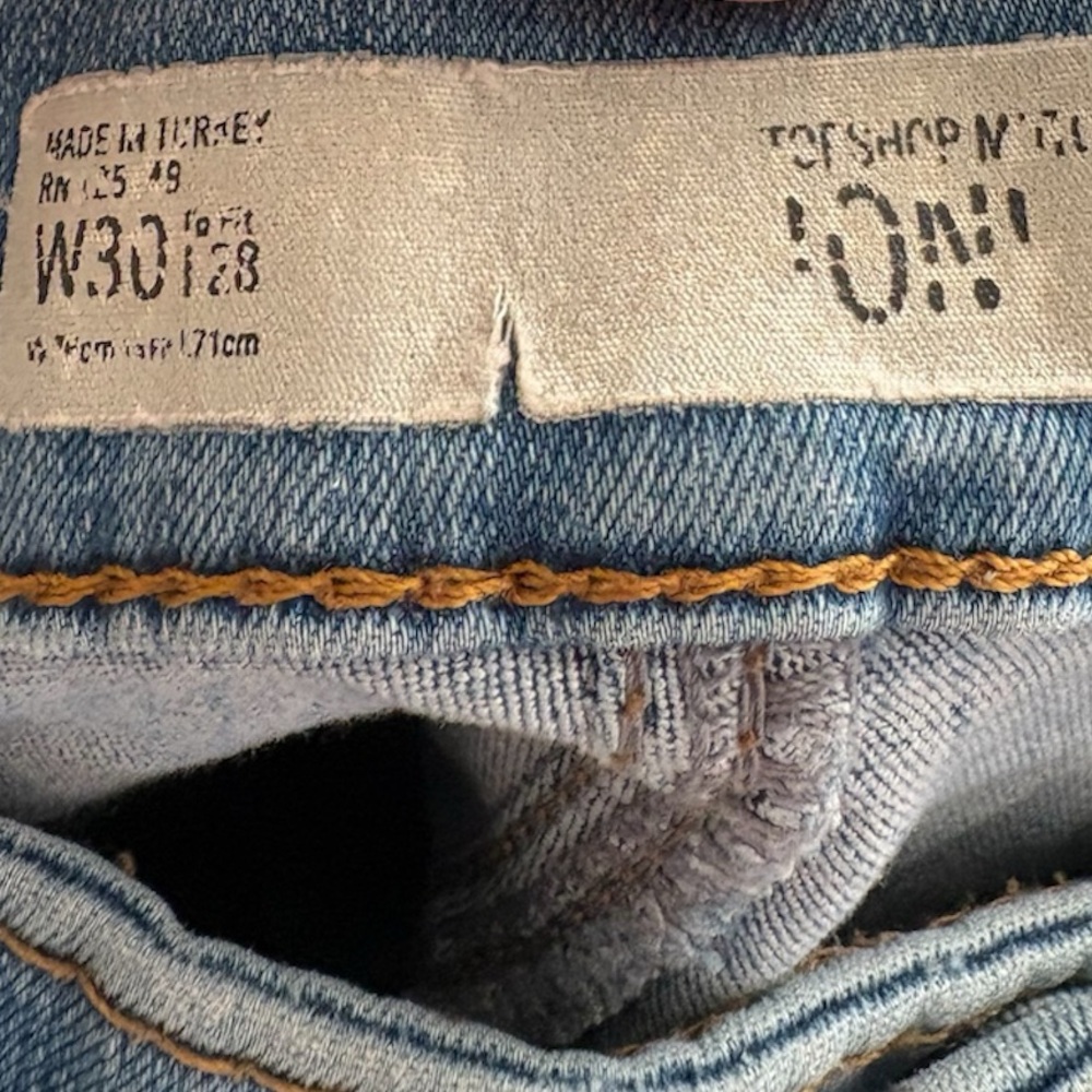 Topshop Womens Petite W30 L28 JONI Skinny Jeans with Stretch in Blue Denim - Picture 5 of 6